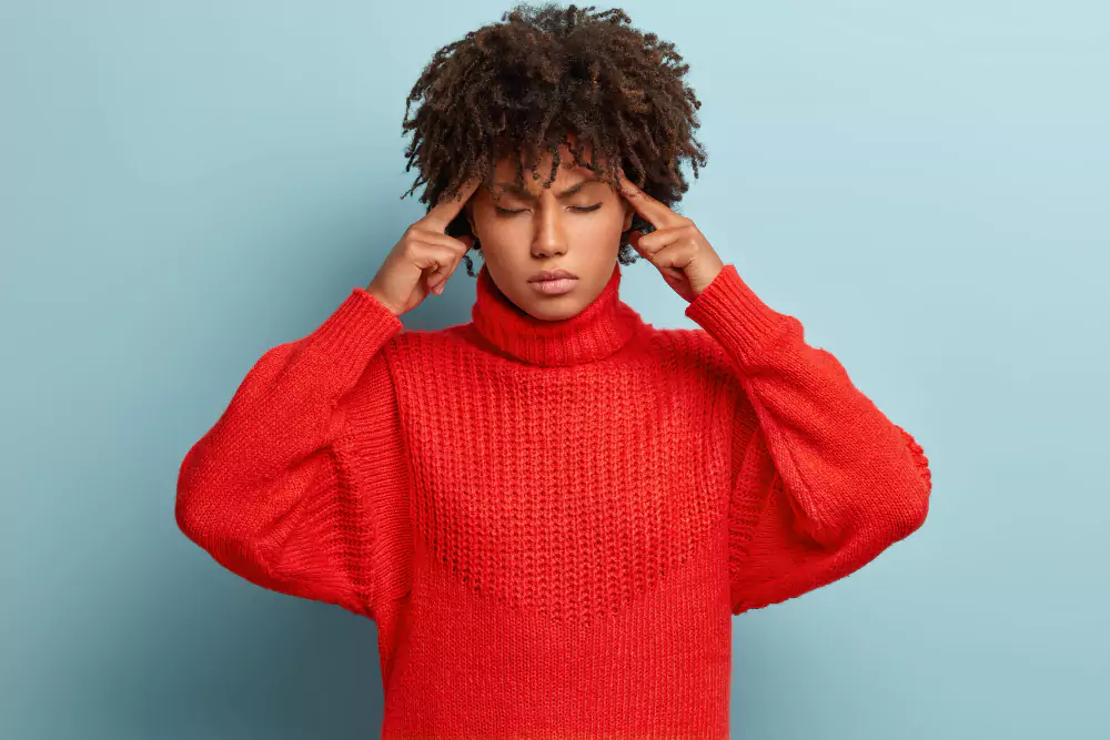 Woman Wearing Sweater Have Anxiety